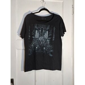 Game of Thrones Iron Throne Graphic T-Shirt Black Metal Brand Mens Medium M